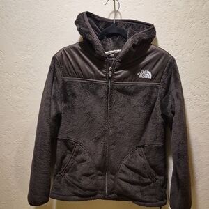 0The North Face Womens Brown Hooded Puffer Fleece Jacket